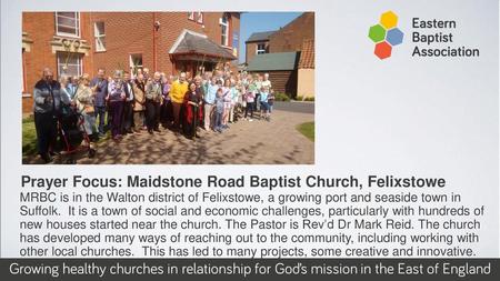 Prayer Focus: Maidstone Road Baptist Church, Felixstowe