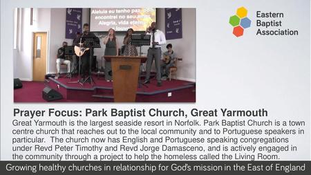 Prayer Focus: Park Baptist Church, Great Yarmouth