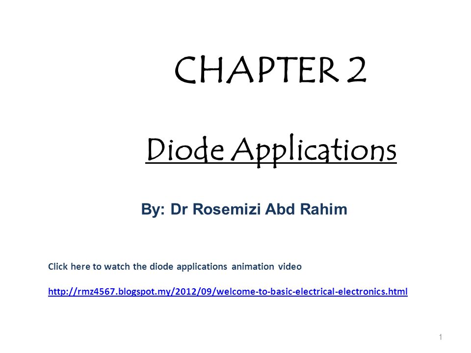 CHAPTER 2 Diode Applications - ppt video online download CHAPTER 2 Diode Applications - ppt video online download