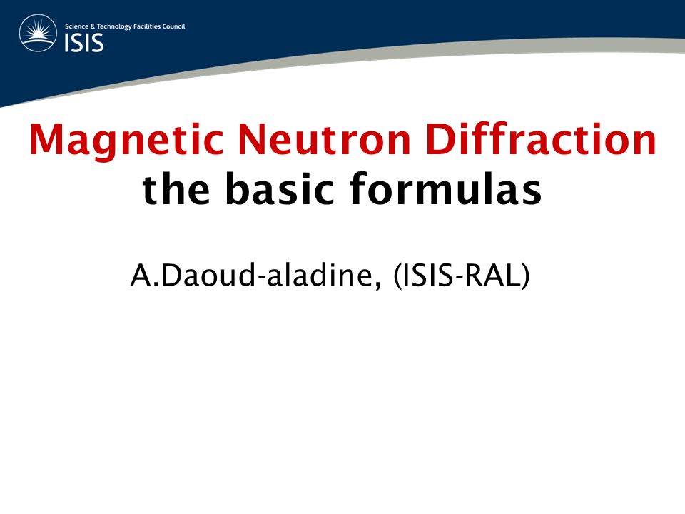 Magnetic Neutron Diffraction the basic formulas - download