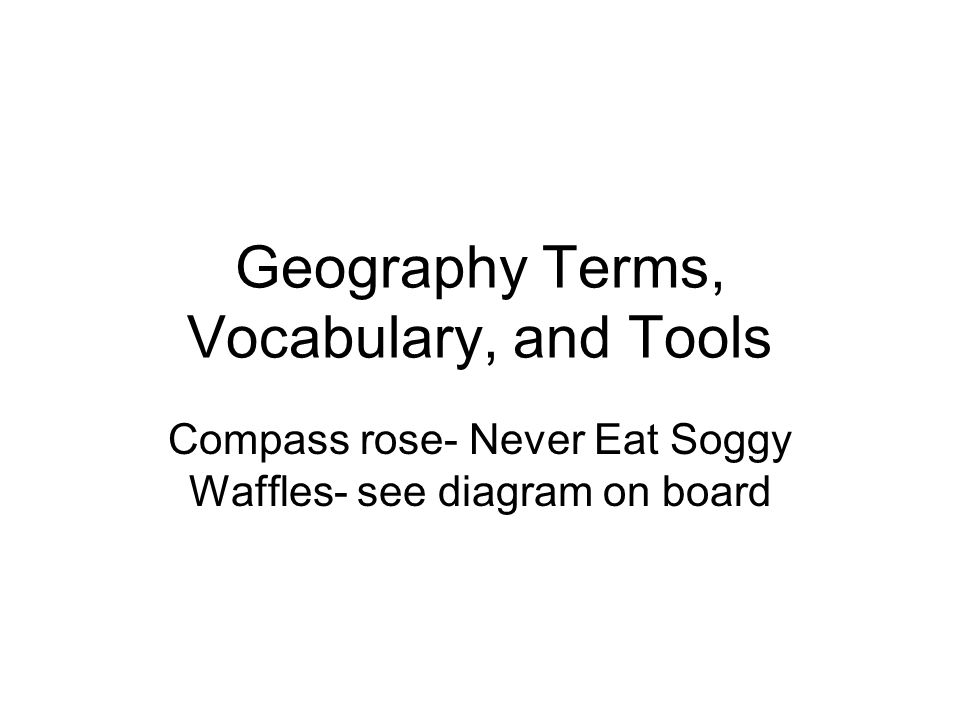 Geography Terms Vocabulary And Tools Compass Rose Never Eat Soggy Waffles See Diagram On Board Ppt Download