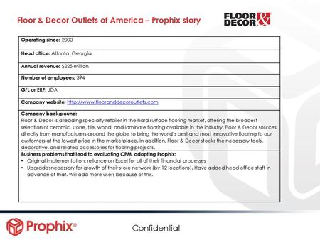 Floor & Decor Outlets of America – Prophix story