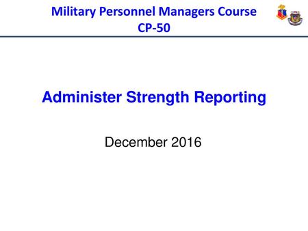 Administer Strength Reporting