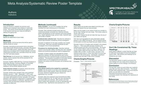 Meta Analysis/Systematic Review Poster Template