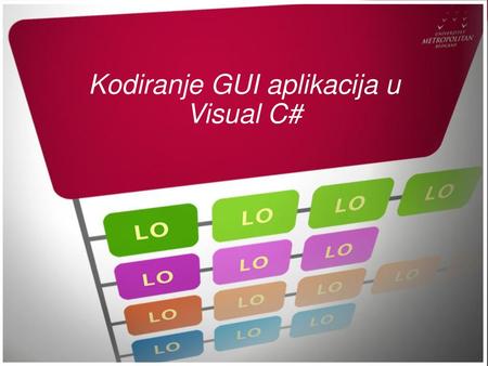Kodiranje GUI aplikacija u Visual C#