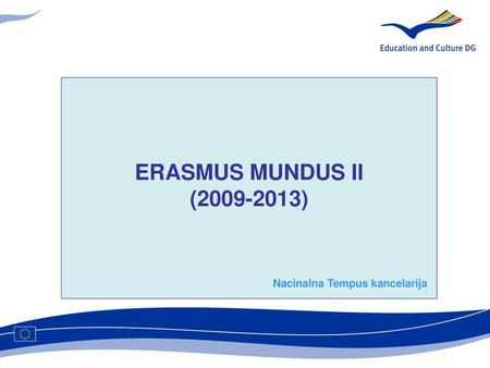 ERASMUS MUNDUS II ( ) Nacinalna Tempus kancelarija