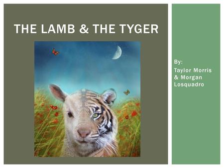 Реферат: The Tiger And The Lamb