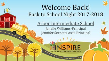 Welcome Back! Back to School Night