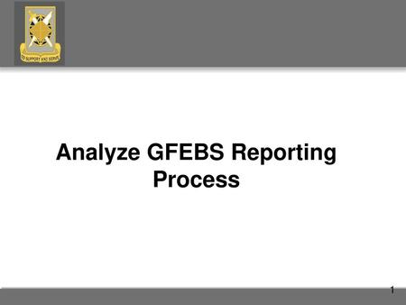 Analyze GFEBS Reporting Process