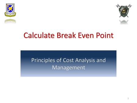 Calculate Break Even Point