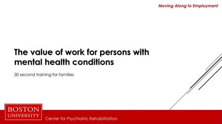 The value of work for persons with mental health conditions