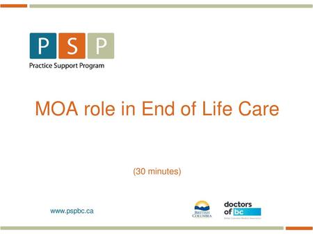 MOA role in End of Life Care