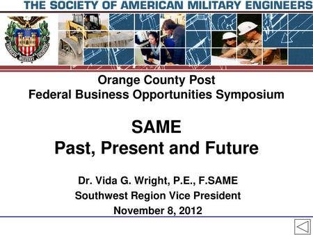 Dr. Vida G. Wright, P.E., F.SAME Southwest Region Vice President