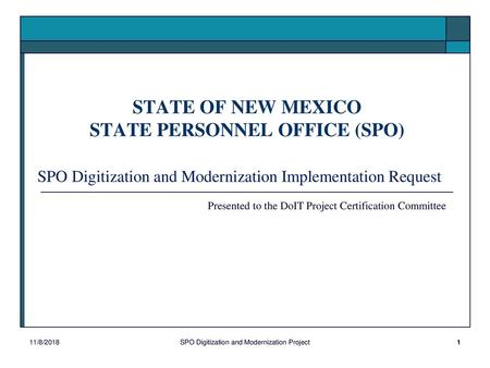 STATE OF NEW MEXICO STATE PERSONNEL OFFICE (SPO)
