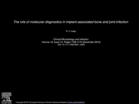 P.-Y. Lévy  Clinical Microbiology and Infection 