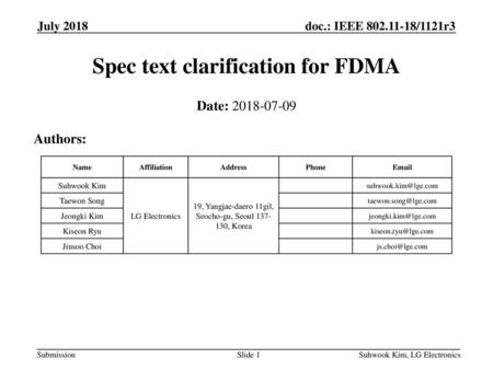 Spec text clarification for FDMA