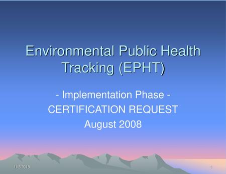 Environmental Public Health Tracking (EPHT)