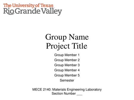 Group Name Project Title