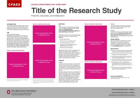 Title of the Research Study Presenter, Associates, and Collaborators