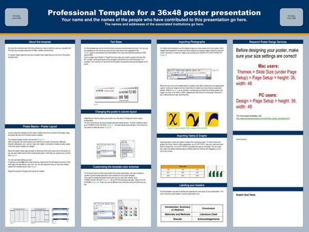 Professional Template for a 36x48 poster presentation