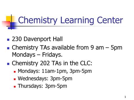 Chemistry Learning Center