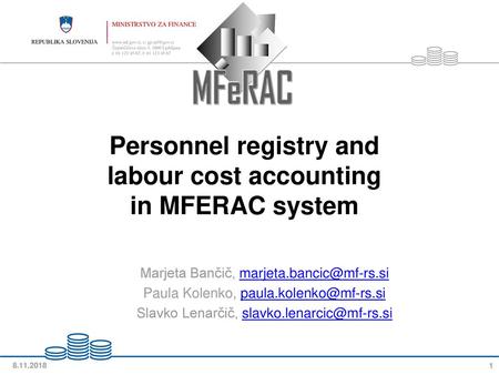 Personnel registry and labour cost accounting in MFERAC system