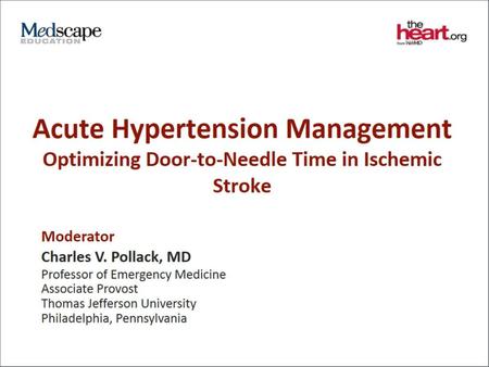 Acute Hypertension Management Optimizing Door-to-Needle Time in Ischemic Stroke.