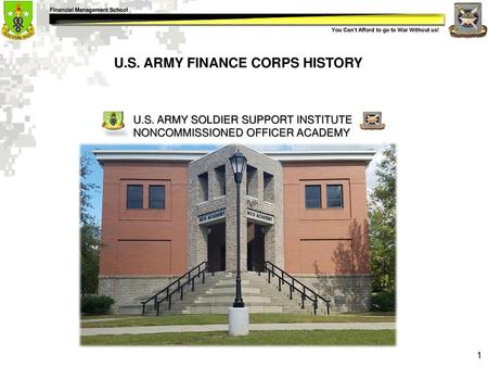 U.S. ARMY FINANCE CORPS HISTORY