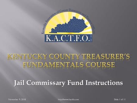 Kentucky County Treasurer’s Jail Commissary Fund Instructions