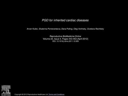 PGD for inherited cardiac diseases