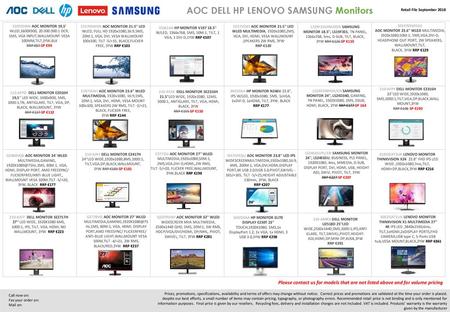 AOC DELL HP LENOVO SAMSUNG Monitors