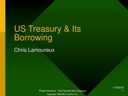 US Treasury & Its Borrowing