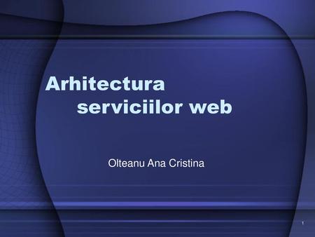 Arhitectura serviciilor web