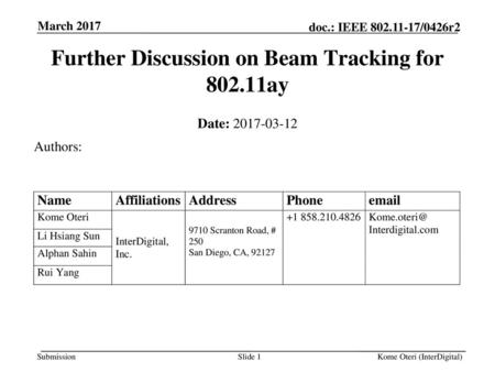 Further Discussion on Beam Tracking for ay