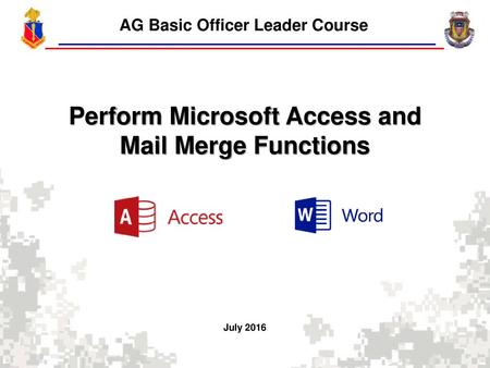 Perform Microsoft Access and