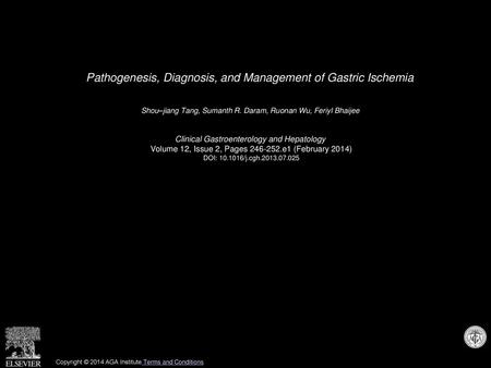Pathogenesis, Diagnosis, and Management of Gastric Ischemia