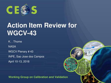 Action Item Review for WGCV-43