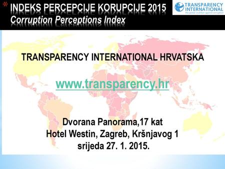 INDEKS PERCEPCIJE KORUPCIJE 2015 Corruption Perceptions Index