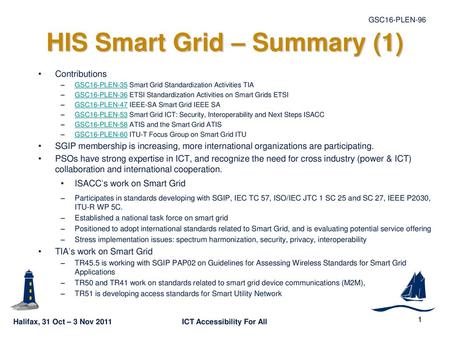 HIS Smart Grid – Summary (1)