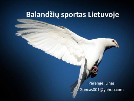 Balandžių sportas Lietuvoje