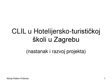 CLIL u Hotelijersko-turističkoj školi u Zagrebu