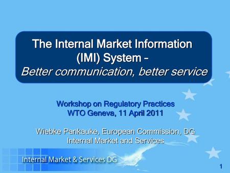 The Internal Market Information (IMI) System –