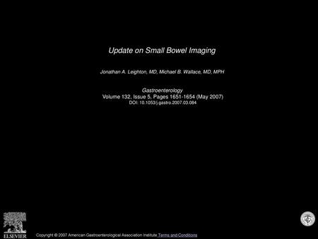 Update on Small Bowel Imaging