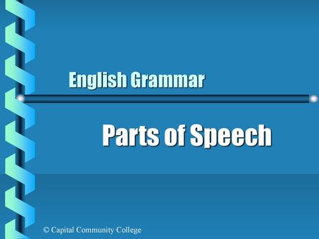 English Grammar Parts of Speech.
