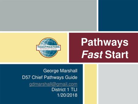 Pathways Fast Start George Marshall D57 Chief Pathways Guide