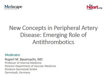 New Concepts in Peripheral Artery Disease: Emerging Role of Antithrombotics.