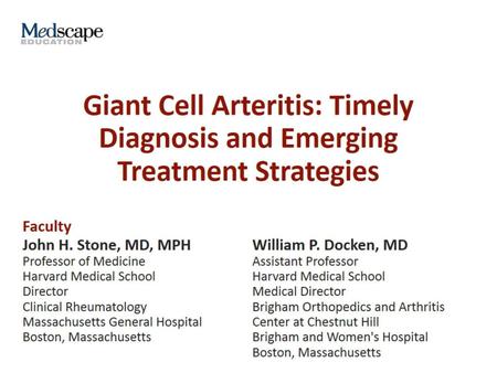 Overview of GCA. Giant Cell Arteritis: Timely Diagnosis and Emerging Treatment Strategies.