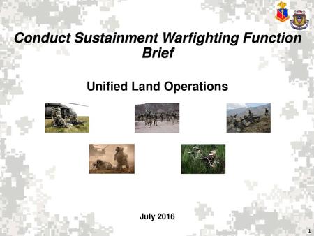 Conduct Sustainment Warfighting Function Brief