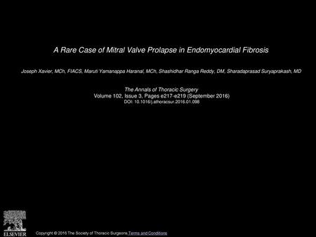 A Rare Case of Mitral Valve Prolapse in Endomyocardial Fibrosis