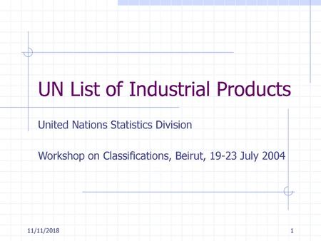 UN List of Industrial Products